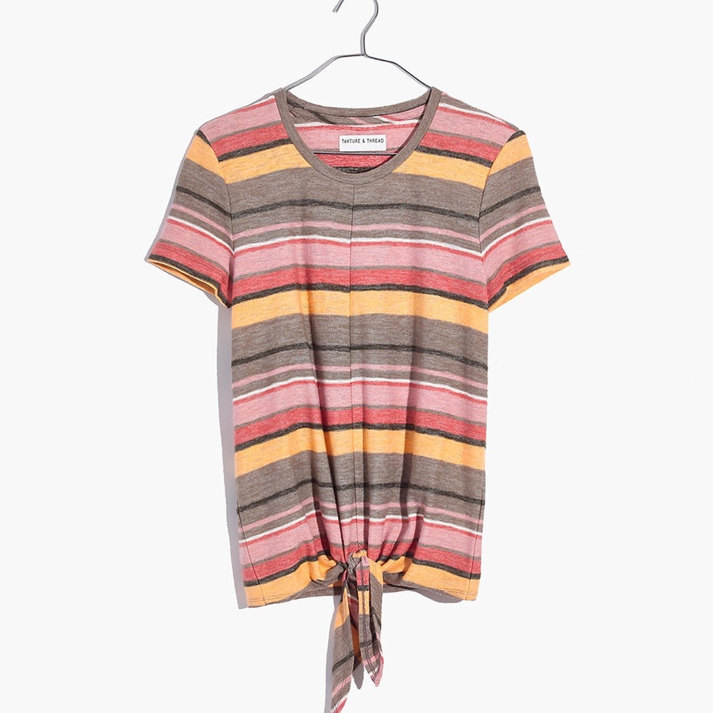 Madewell Texture & Thread Modern tie front top